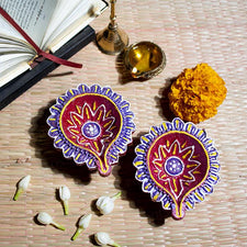 Eco Friendly Red Diya (set of 2)