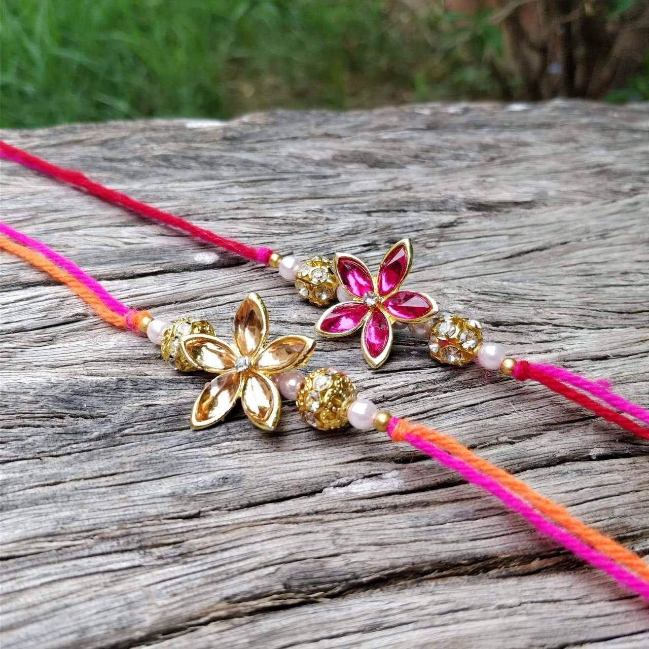 Elegant Floral Rakhi Set of 2