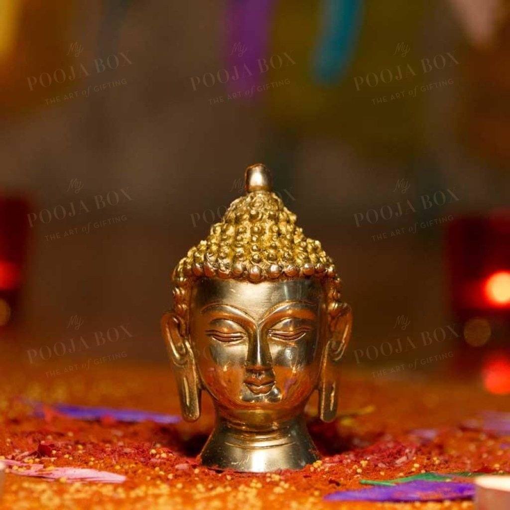 Antique Brass Buddha Head