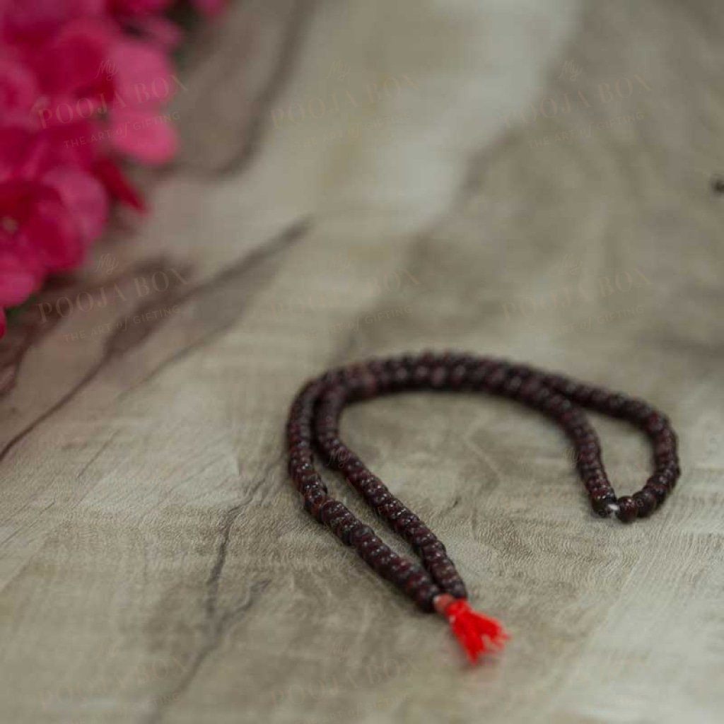 Antique Brown Wood Mala Pooja Items