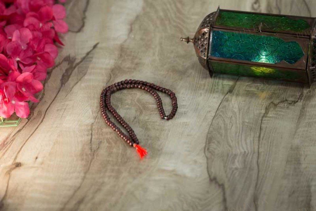 Antique Brown Wood Mala Pooja Items