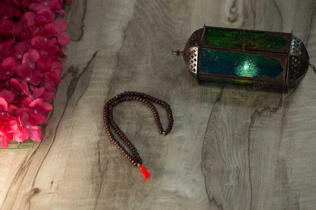 Antique Brown Wood Mala Pooja Items