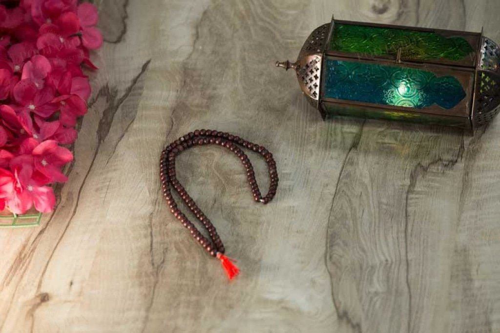 Antique Brown Wood Mala Pooja Items