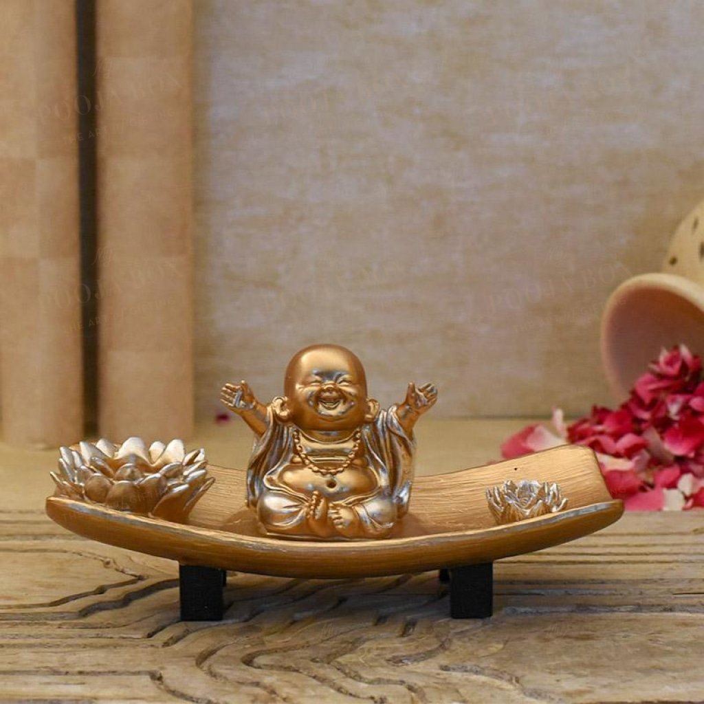 Joyful Baby Monk T-Light & Incense Holder
