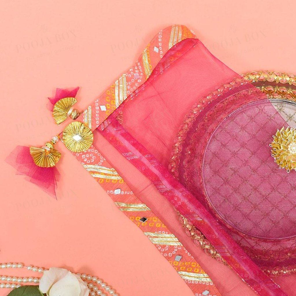 Pastel Rani Jaipuri Thali Cover Pink