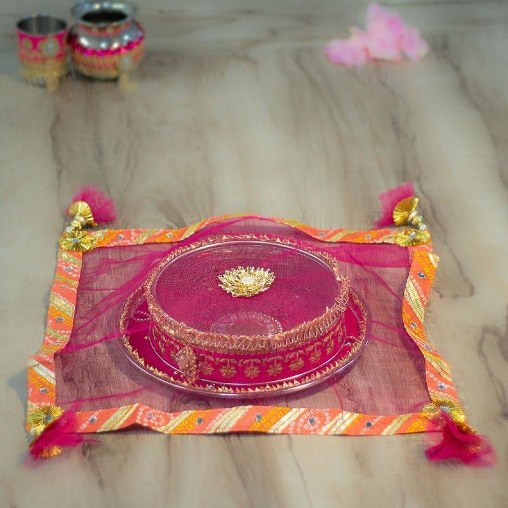 Pastel Rani Jaipuri Thali Cover Pink
