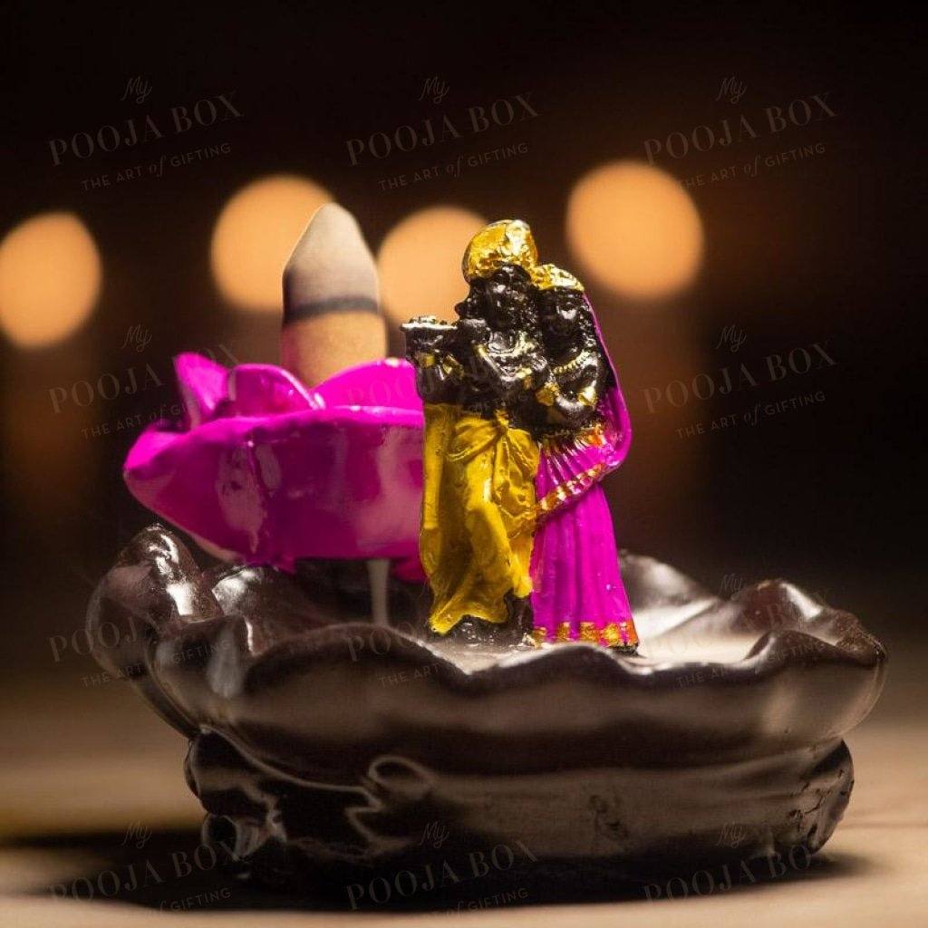 Radha Krishna Backflow Incense Burner Holder