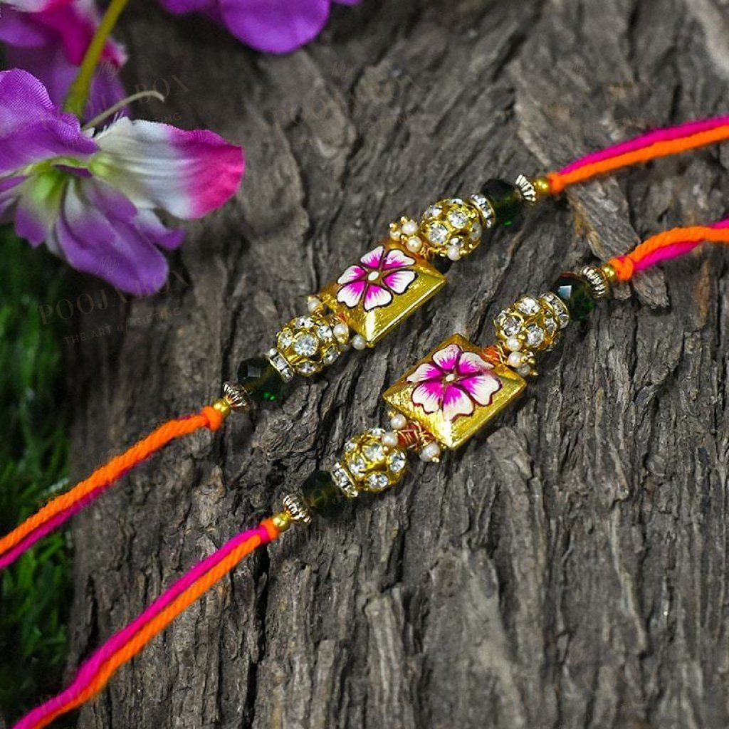 Stunning Hand-Painted Fancy Rakhi Set Of 2