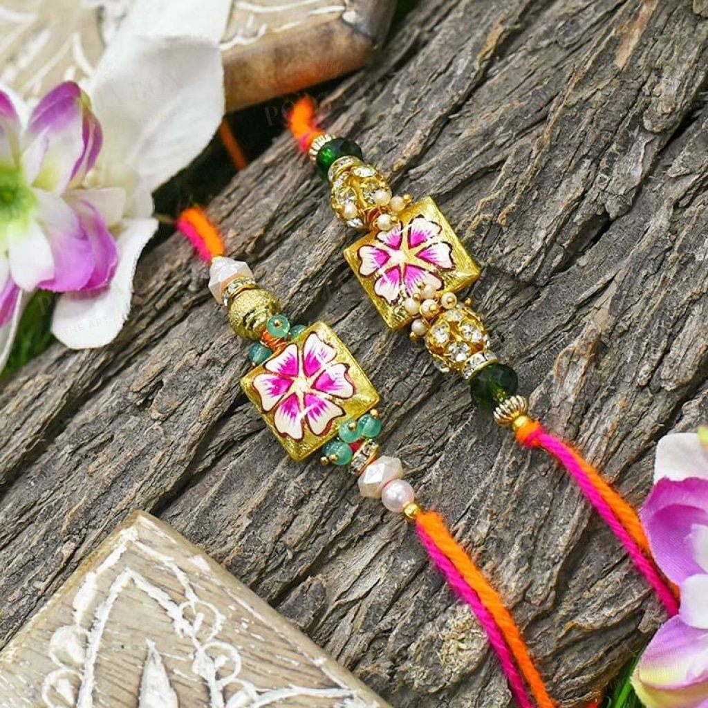 Stunning Hand-Painted Fancy Rakhi Set Of 2