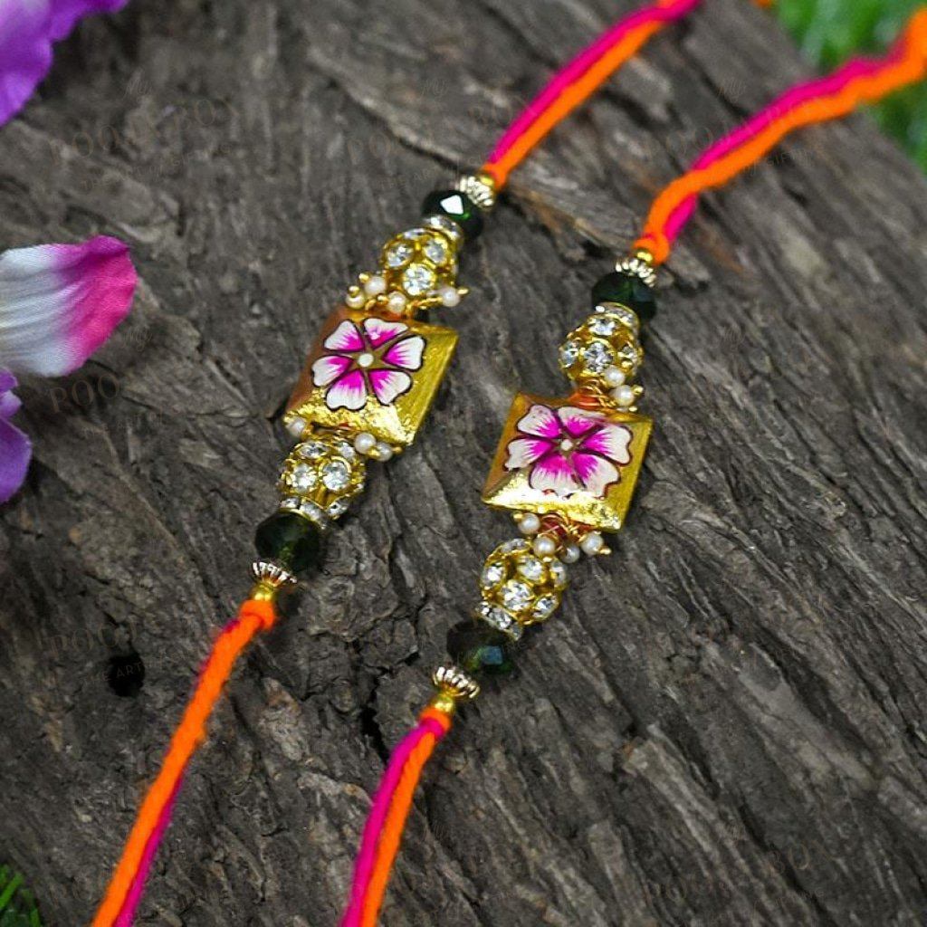 Stunning Hand-Painted Fancy Rakhi Set Of 2