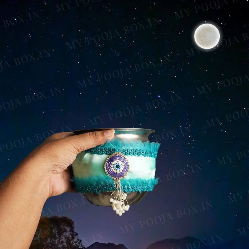 Evil Eye Blue Karwa Chauth Thali Set