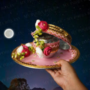 Pink Roses Flower Karwa Chauth Thali Set