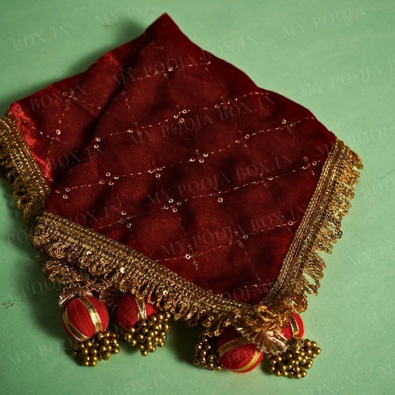 Handcrafted Red Velvet Aasan