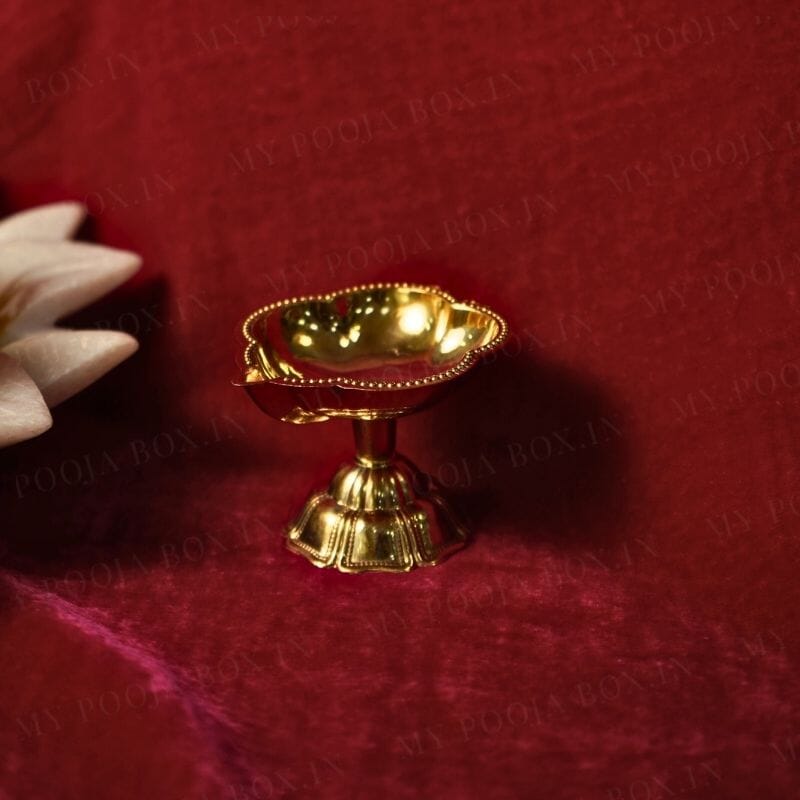 Traditional Floral Brass Diya
