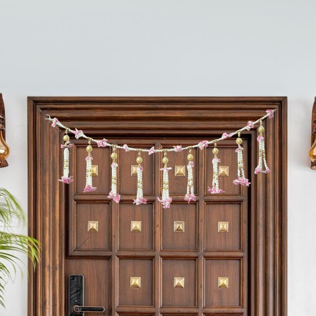 Pink Blushing Petal Door Hanging Toran/ Bandhanwar