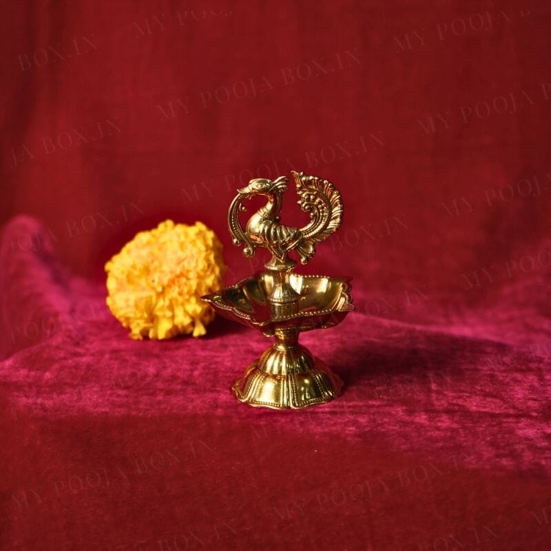 Traditional Peacock Brass Diya