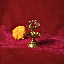Traditional Peacock Brass Diya