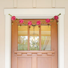 Pink Rose With Pearl Door Hanging Toran/ Bandhanwar