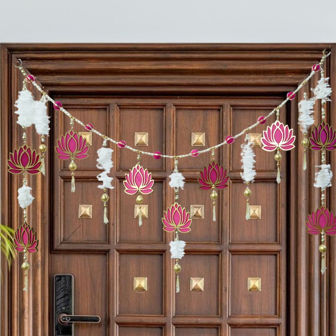 Pink Lotus Grace Door Hanging Toran/ Bandhanwar