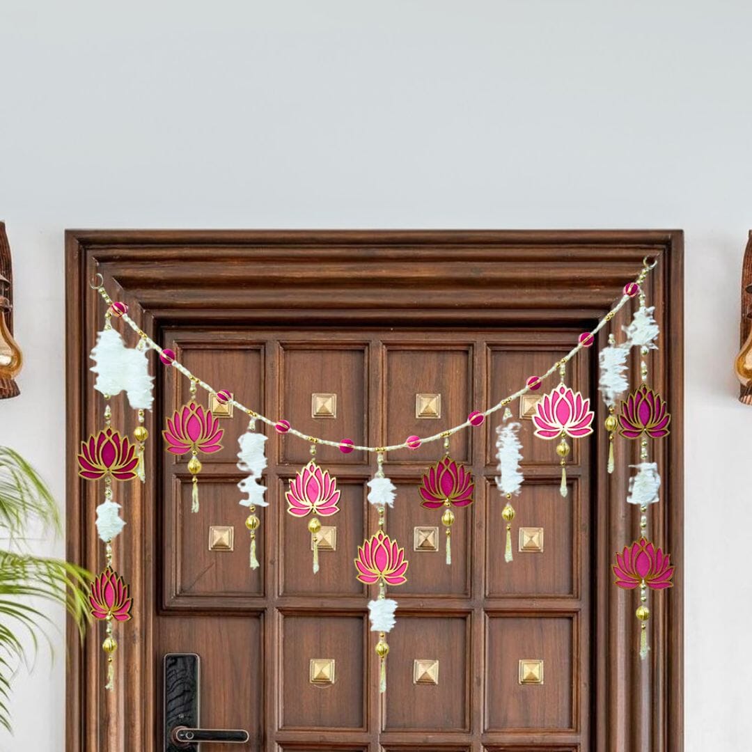 Pink Lotus Grace Door Hanging Toran/ Bandhanwar