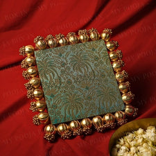 Square Two Sided Aasan Pooja Mat with Bead Work