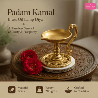 Padam Kamal Brass Oil Lamp Diya