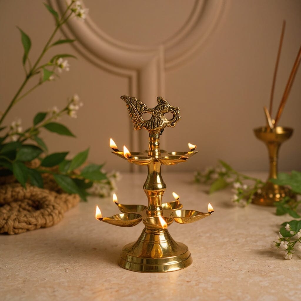 Handcrafted Brass Peacock Diya