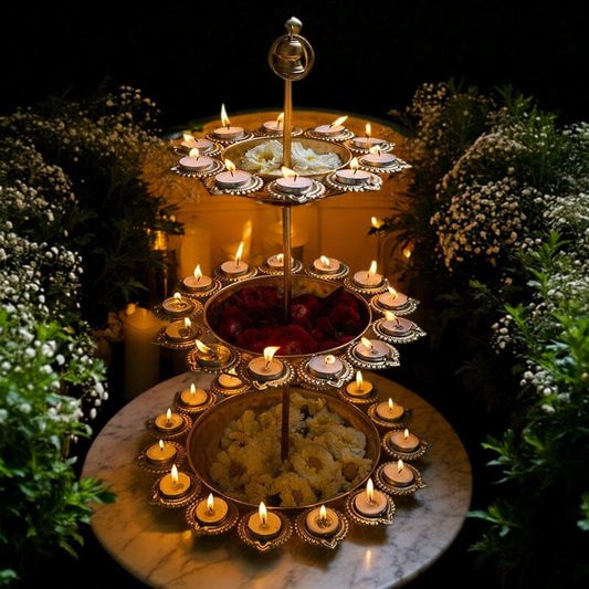 Exquisite Layer Deep Diya Urli Stand