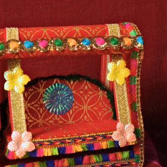 Elegant Red and Gold Krishan Jhula