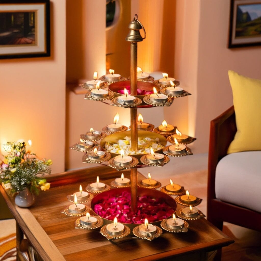 Exquisite Layer Diya Urli Stand