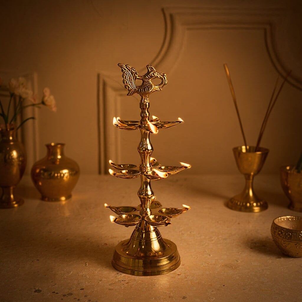 Handcrafted Brass Peacock Diya
