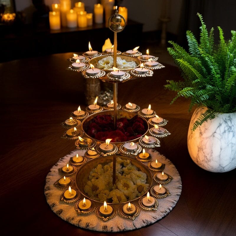 Exquisite Layer Deep Diya Urli Stand