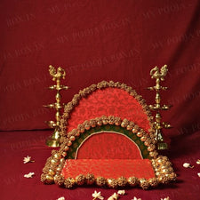 Handcrafted Red Elegant Singhasan