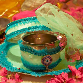Evil Eye Blue Karwa Chauth Thali Set