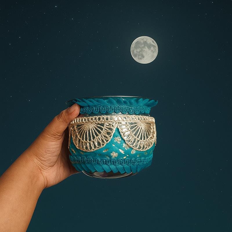 Minty Green Gota Karwa Chauth Thali Set