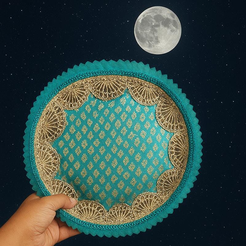 Minty Green Gota Karwa Chauth Thali Set