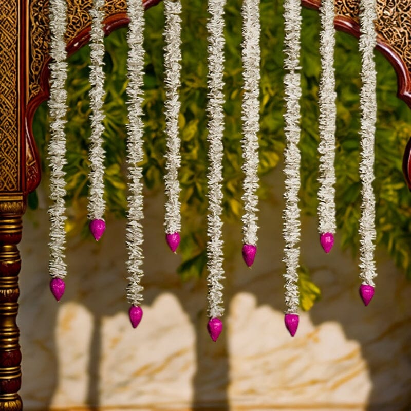 Artificial Jasmine Flower And Pink Lotus Buds Backdrop Decoration