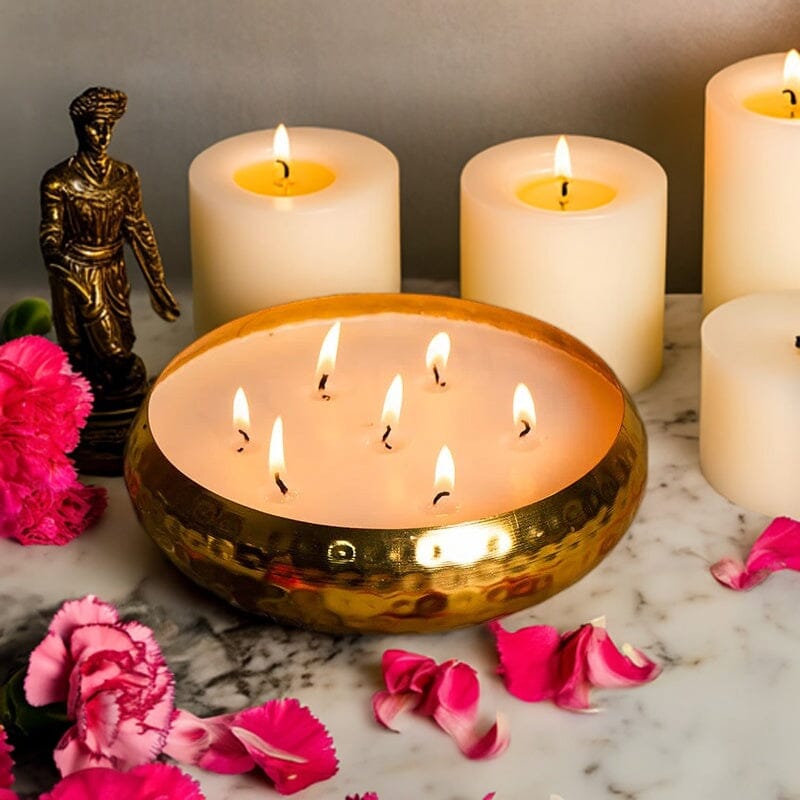 Brass Finish Luxury Scented Candle Urli