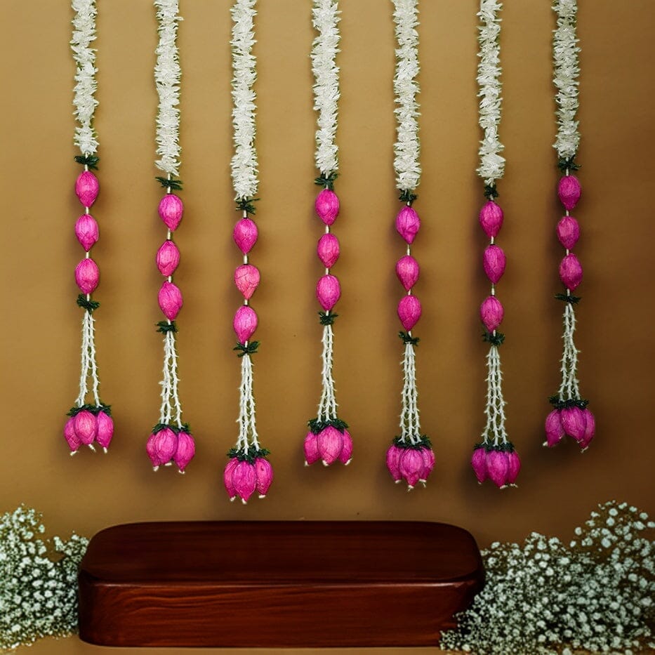 Artificial Triple Lotus Bud Jasmine Flower Backdrop Decoration