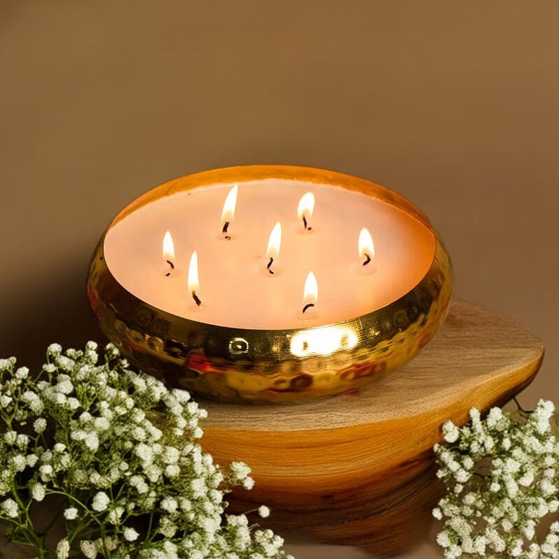 Brass Finish Luxury Scented Candle Urli