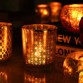 Glass Cylindrical Candle Holder 3.5Inch