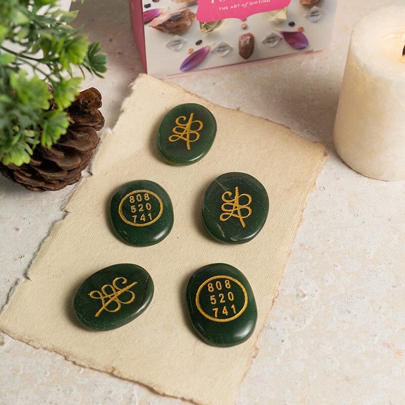 Green Aventurine Zibu Symbol Coin