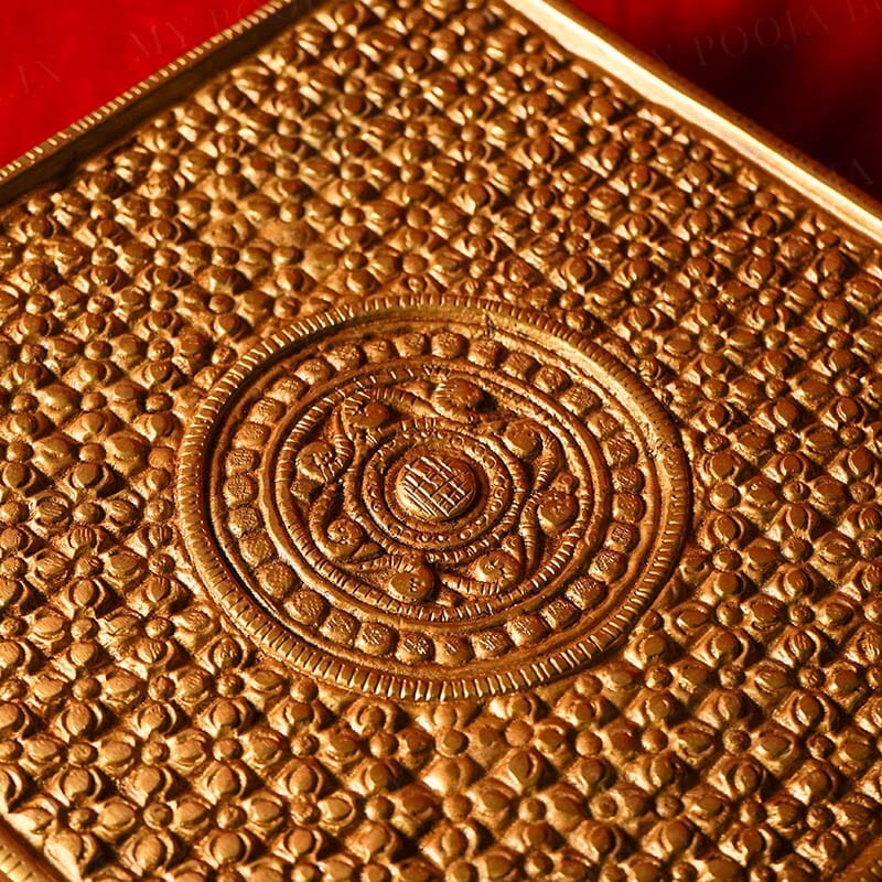 Brass Antique Flower Design Chowki