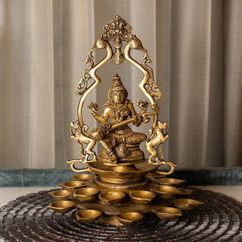 Ganesh Laxmi Saraswati Brass Diya Set of 3