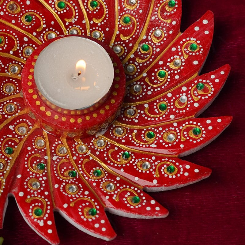 Decorative Colorful Marble T-light Holder