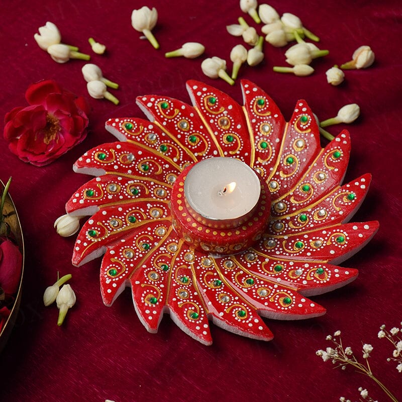 Decorative Colorful Marble T-light Holder