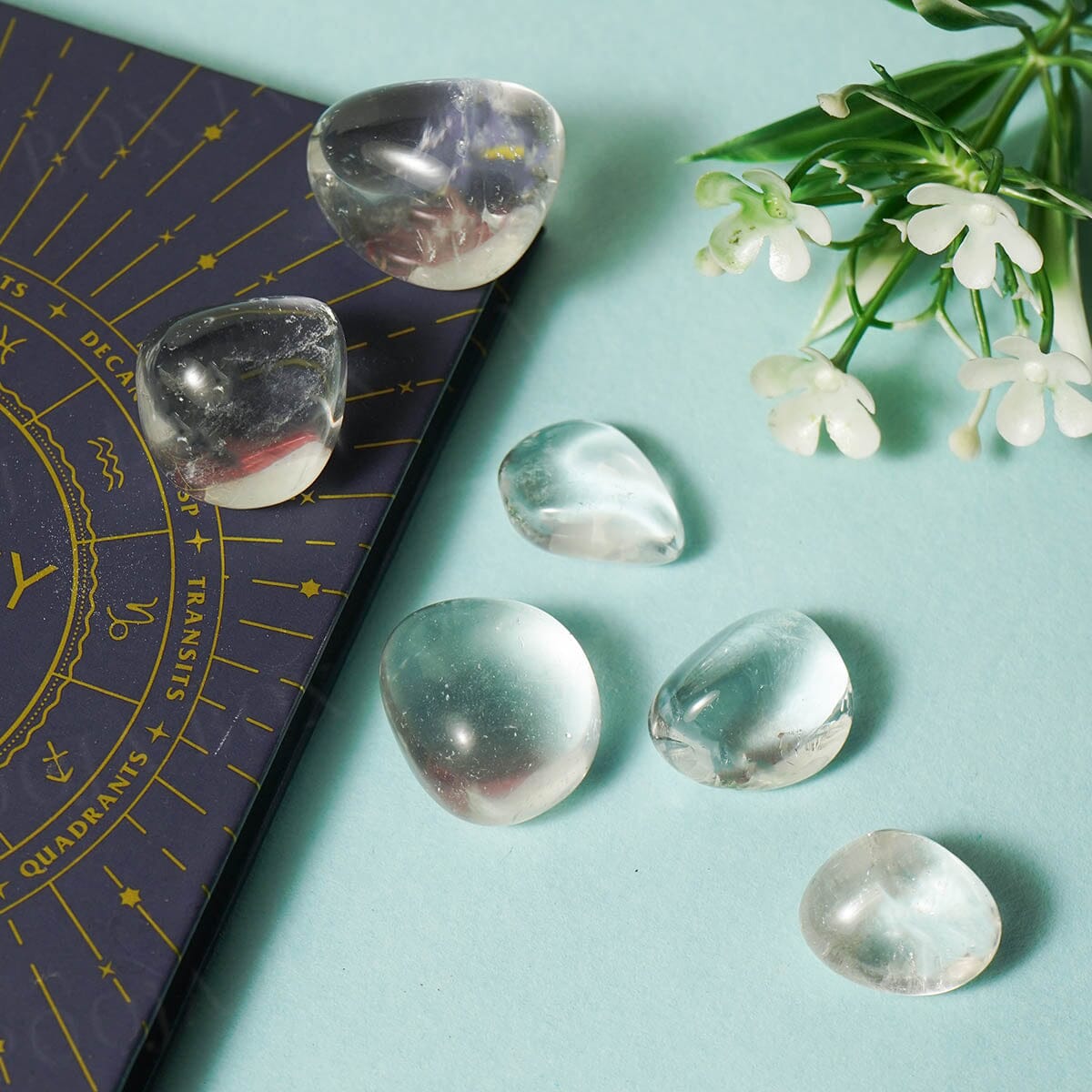 Clear Quartz Crystal Healing Tumble Stone Set
