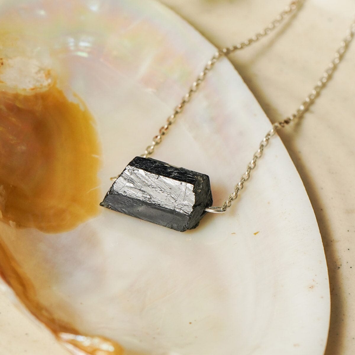 Black Obsidian Natural Crystal Necklace