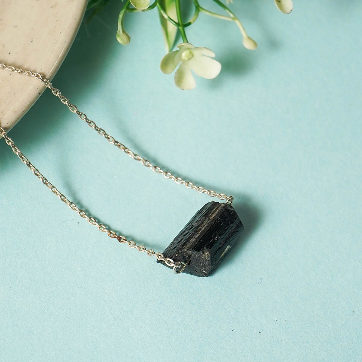 Black Obsidian Natural Crystal Necklace