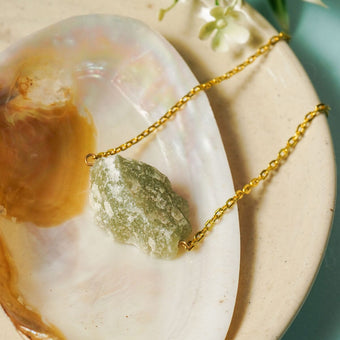 Green Jade Natural Crystal Necklace